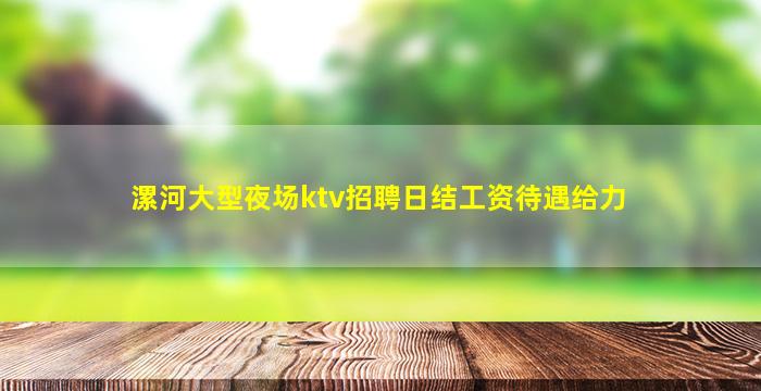 漯河大型夜场ktv招聘日结工资待遇给力